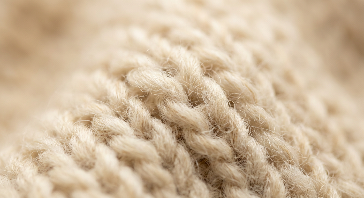Extreme close-up of soft cream wool fibres