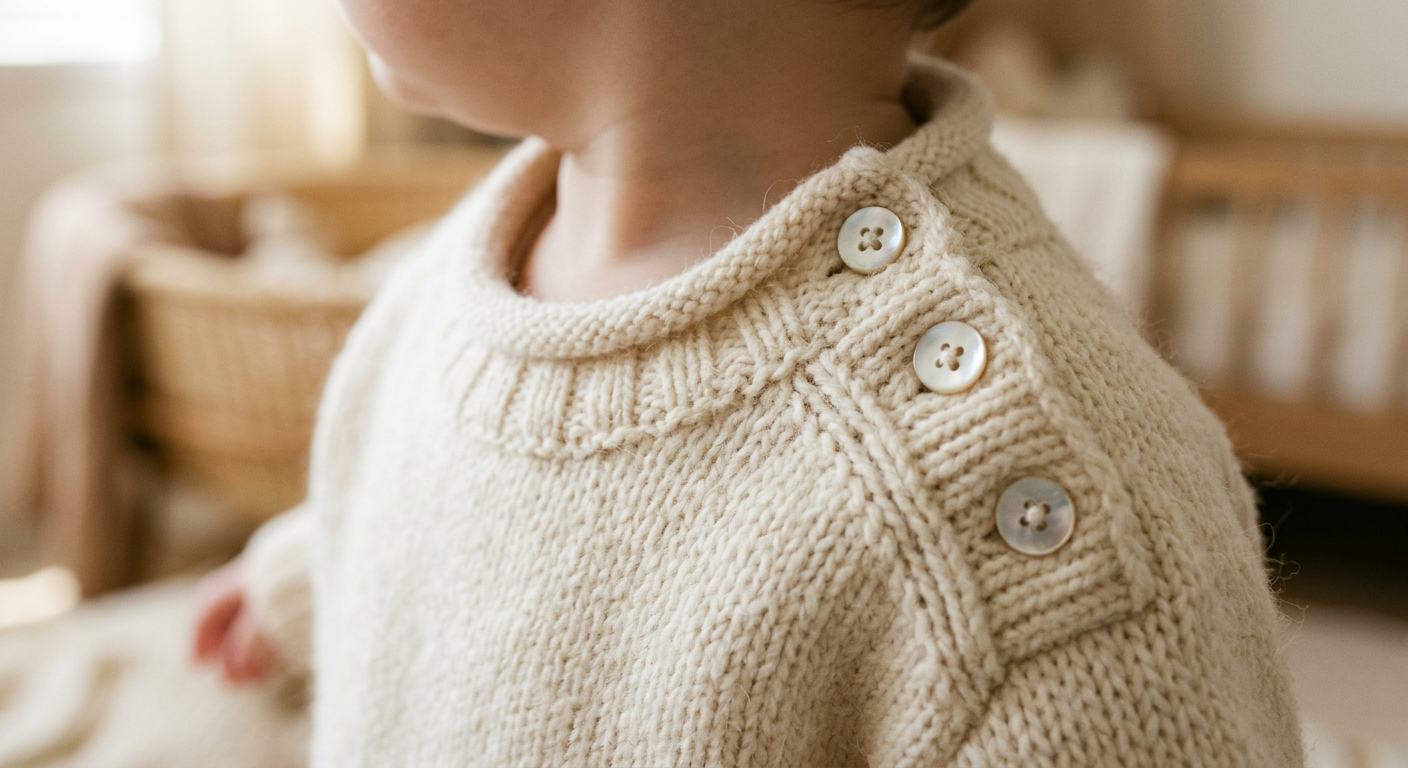 Collar and button detail of The Classic Jumper