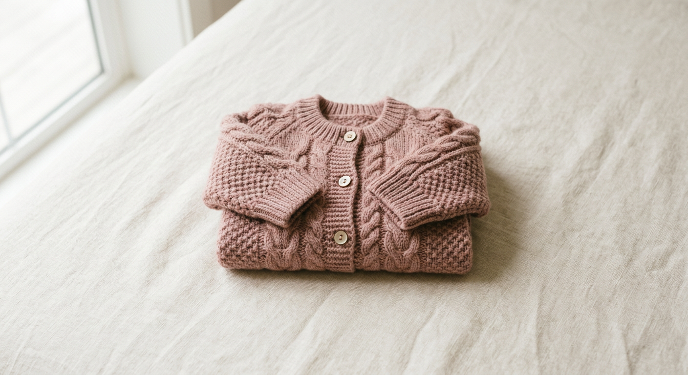 The Rose Jumper in soft rose, folded